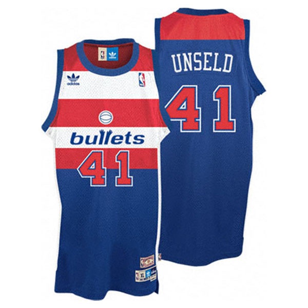 Men's  Washington Bullets #41 Westley Unseld Retro Blue Jersey